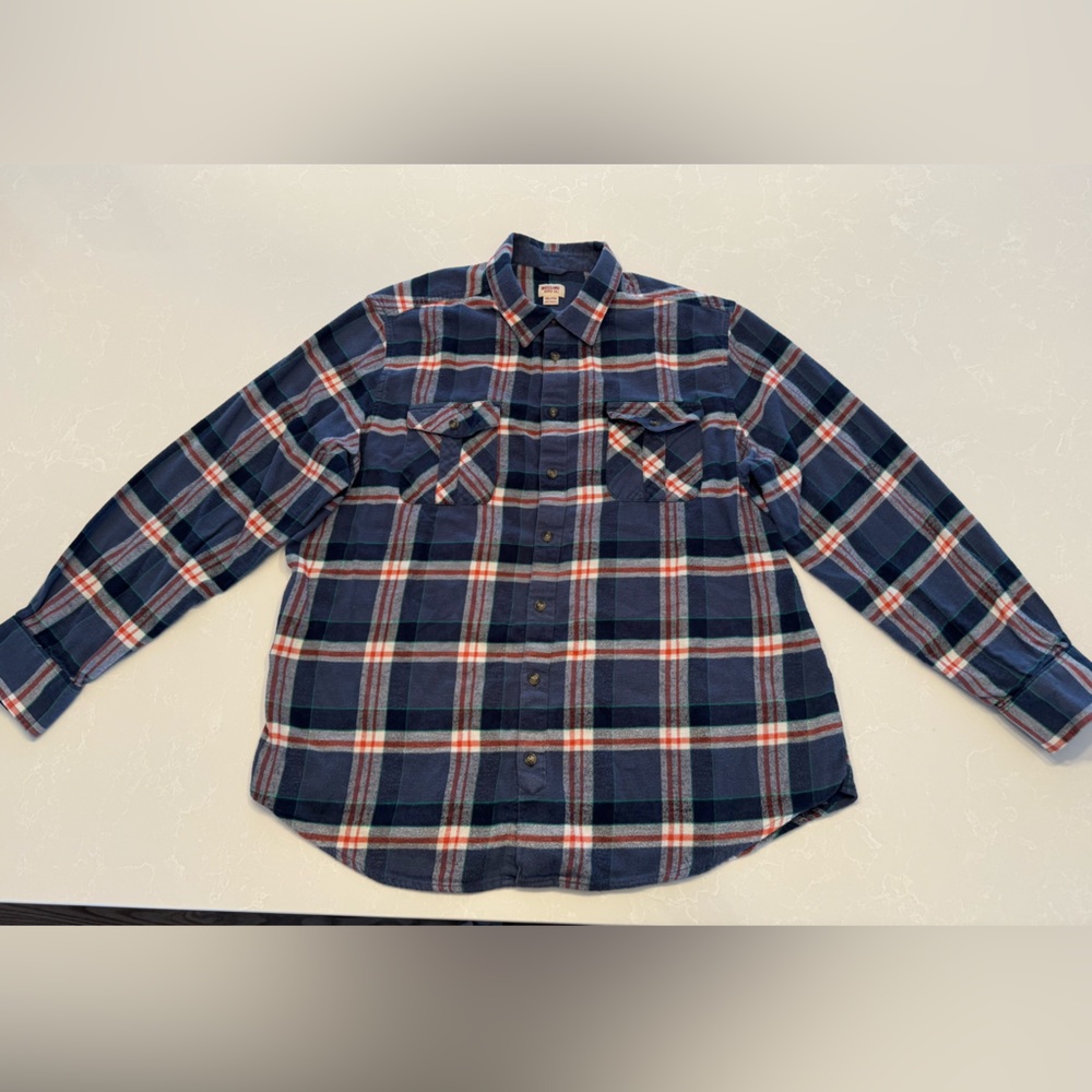 Mossimo Supply Co. Blue and Red Checkered Casual Shirt